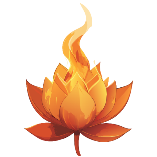 Hingesoojus.ee logo kujutab oranžikaskollast lootoseõit, mille südamest tõuseb leek.