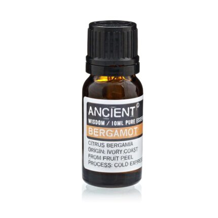 Bergamoti eeterlik õli Ancient Wisdom 10 ml pruunis pudelis oranzi etiketiga