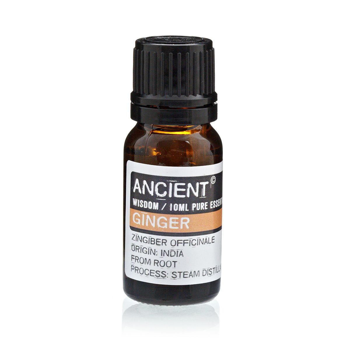 Ingveri eeterlik õli 10 ml soojendav abi liigestele Ingveri eeterlik õli Ancient Wisdom 10 ml pruunis pudelis oranzi etiketiga