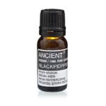 Musta pipra eeterlik õli Ancient Wisdom pruun pudel musta etiketiga 10 ml