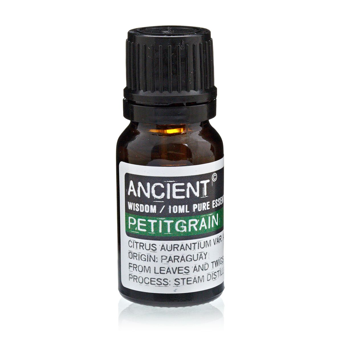 Petitgrain eeterlik oli Ancient Wisdom — lilleline rõõmuallikas Paraguayst Petitgrain eeterlik oli 10 ml pruunis klaaspudelis rohelise sildiga