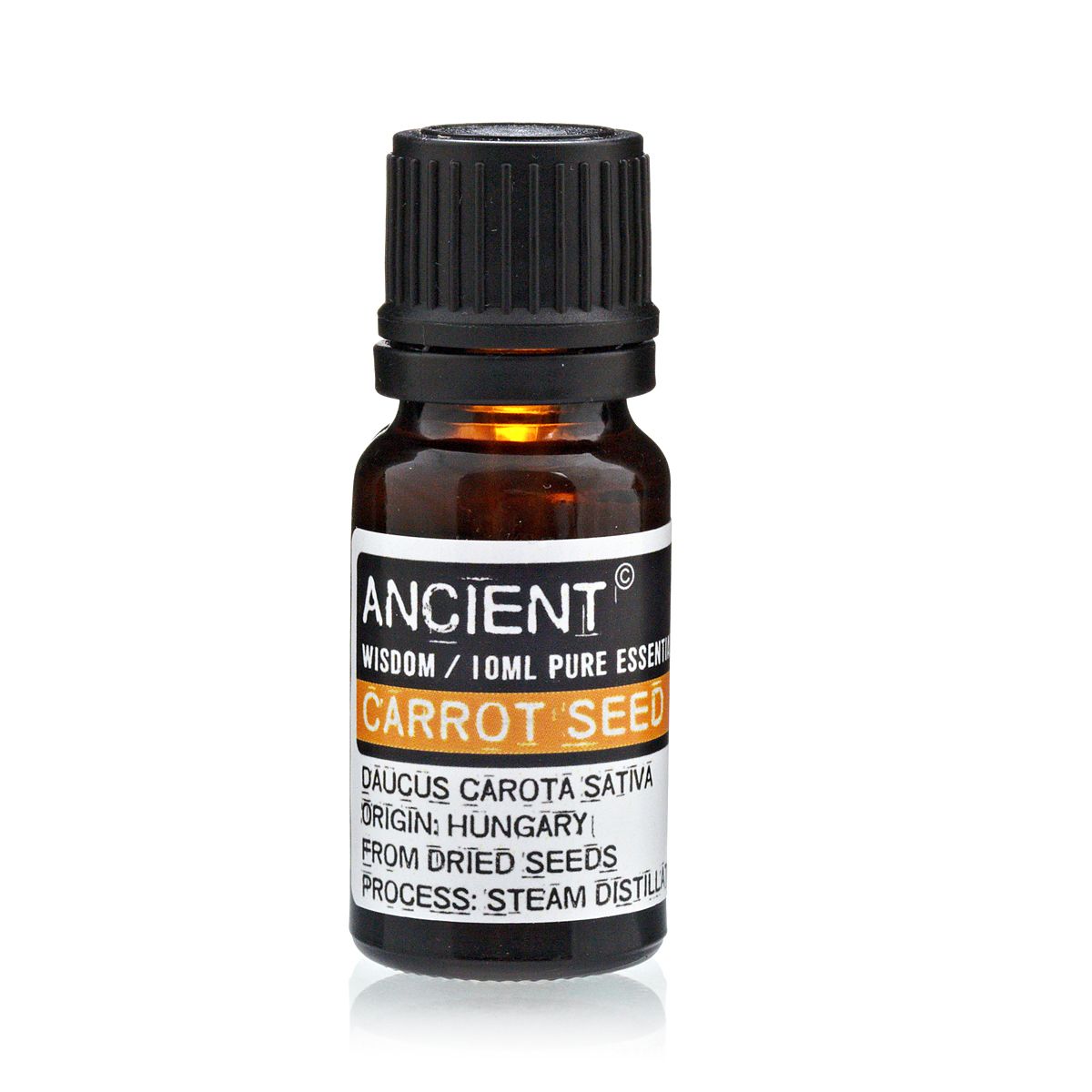 Porgandiseemne eeterlik oli Ancient Wisdom Ungari 10 ml Porgandiseemne eeterlik oli tumedas apteegipudelis oranzhi etiketiga 10 ml