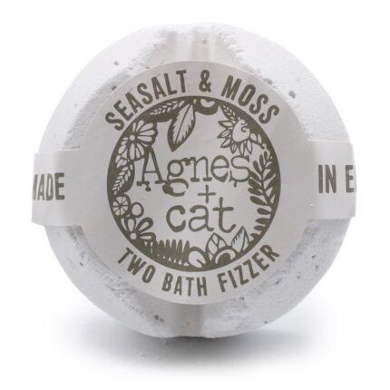 Agnes + Cat vannipomm meresool – Seasalt and Moss käsitöö vannipall etiketiga