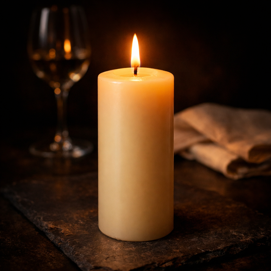 Põlev küünal — hubane kodune meeleolu