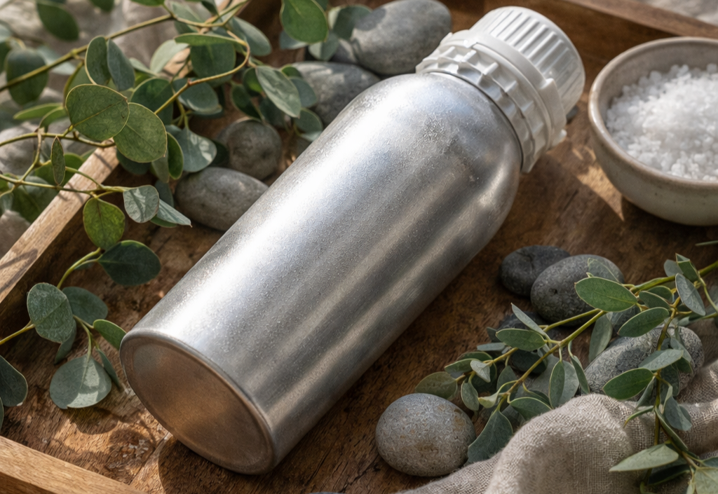 Eeterlike õlide pudel kandikul — aroomiteraapia