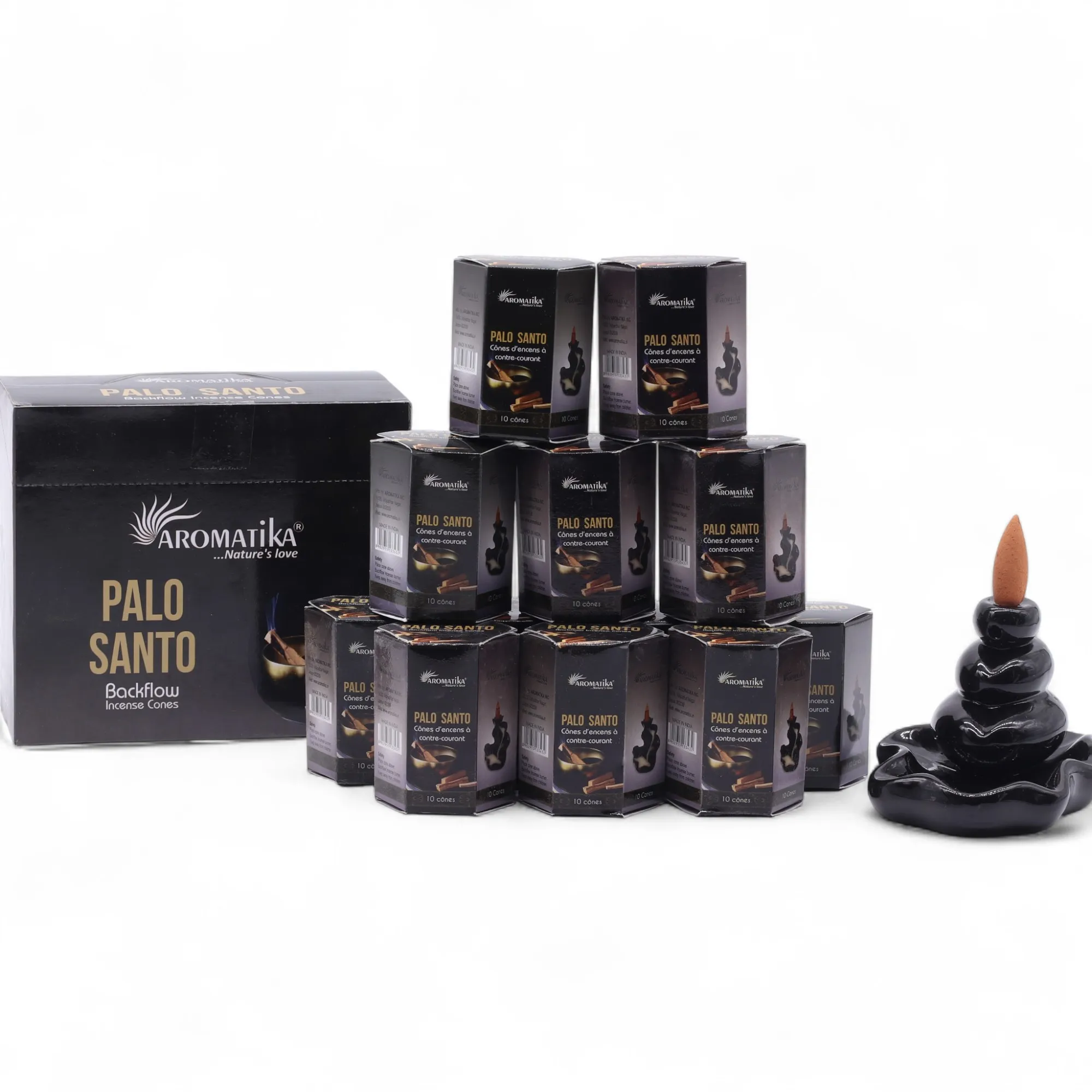 Pealkiri: Backflow viirukikoonus Palo Santo — masala koonused 10 tk — Ancient Wisdom Pealkiri: Backflow viirukikoonus Palo Santo — masala koonused 10 tk