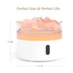 Himaalaja Soola Öölamp Difuuser — USB-C Leegiefektiga Aroomidifuuser 220 ml — kõrvaltvaade