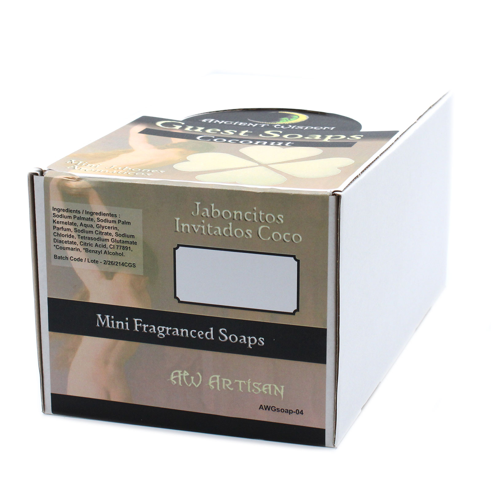 Ancient Wisdom südamekujuline kookose külaliste seep kookose külaliste seep valge südamekujuline glütseriiniseep