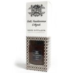 Kuld viiruk ja murr difuuser kinkekarp eestvaade aknaga