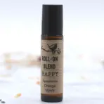 Pealkiri: Rõõmustav eeterlik õli roll-on Happy — piparmündi, apelsini ja mürri segu — detailvaade