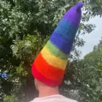 Saunamüts Nõiamüts Vikerkaarevärviline — detailvaade