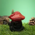 Pealkiri: Seenekujuline viirukipõleti - punane seen backflow alus — detailvaade