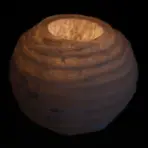 Seleniit Lumepall Küünlahoidja 8 cm — Ümmargune Kristallvalgus — kõrvaltvaade