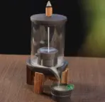 Pealkiri: Teemaja viirukipõleti - teemaja kosega backflow alus — kõrvaltvaade